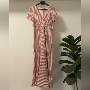 Red stripe cotton dress